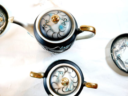 Vintage Japanese Moriage Dragonware, set of 9 pieces, Stunning!!