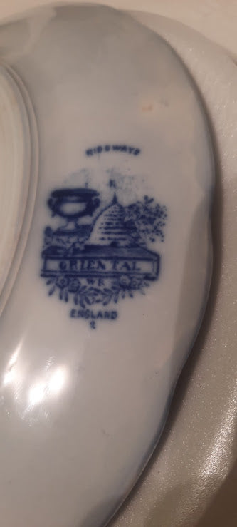 Flow Blue Plates, by William Ridgway, set of three, Stunning!!