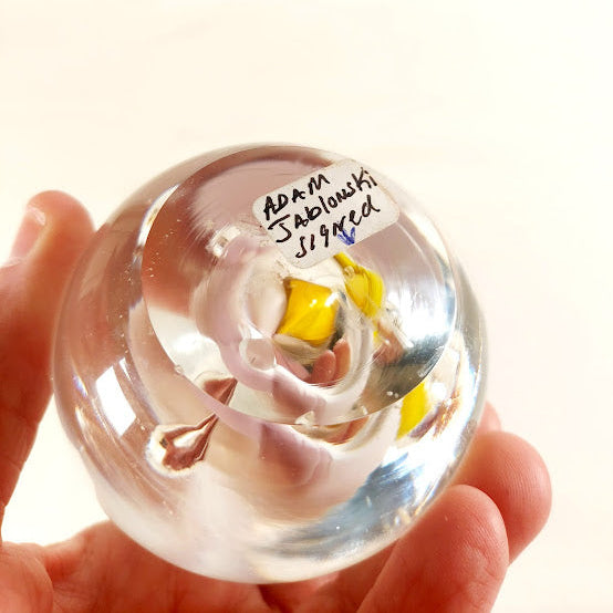 Vintage Teardrop Paper Weight signed Adam Jablonski