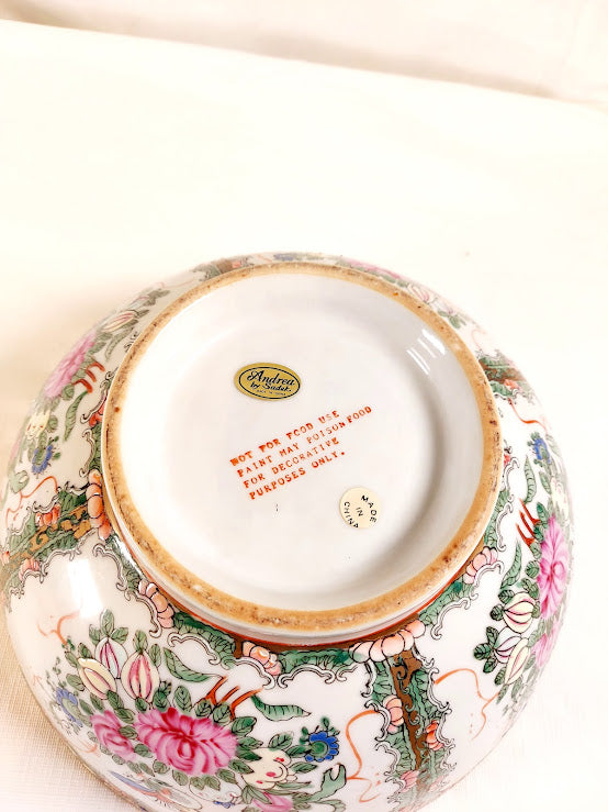 Andrea by Sadek, Large Famille Rose Porcelain Bowl