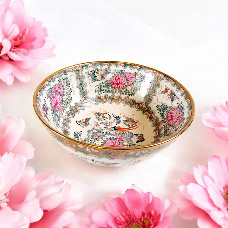 Andrea by Sadek, Large Famille Rose Porcelain Bowl