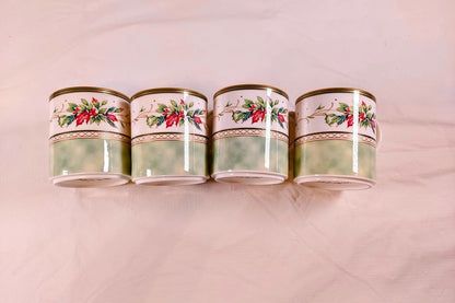 Fitz and Floyd "Winter Holiday Pattern" Christmas Mugs, Set of 4
