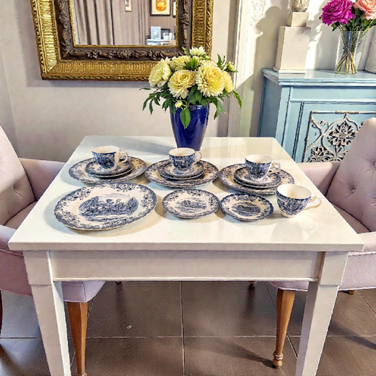Blue and White 16 piece Porcelain set by Johnson Brothers