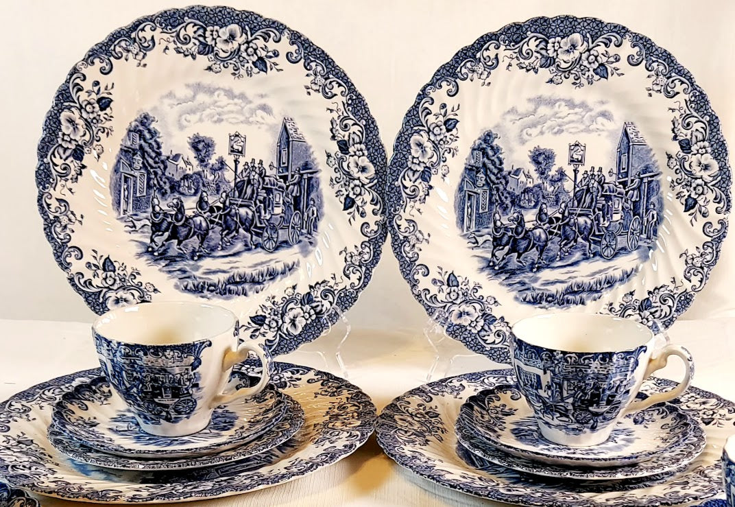 Blue and White 16 piece Porcelain set by Johnson Brothers