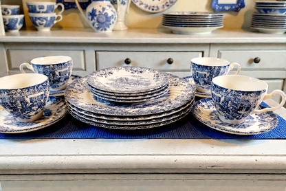 Blue and White 16 piece Porcelain set by Johnson Brothers
