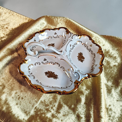 Vintage Reichenbach Porcelain 3 Section Dish, Just Stunning!!