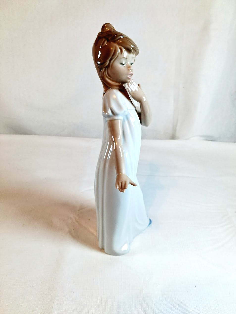 Lladro Hand Painted Figurine of Girl Yawning...Stunning!