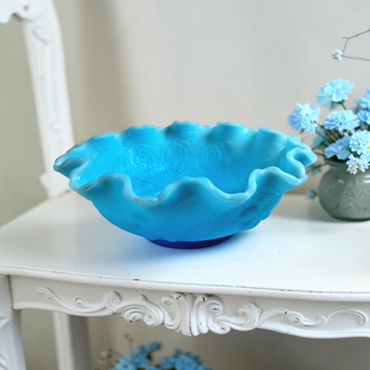 Vintage Fenton Blue  Satin Bowl, So Pretty!