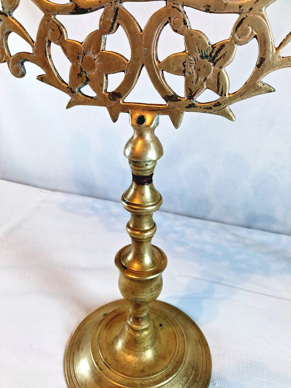 Vintage brass 7-branch menorah