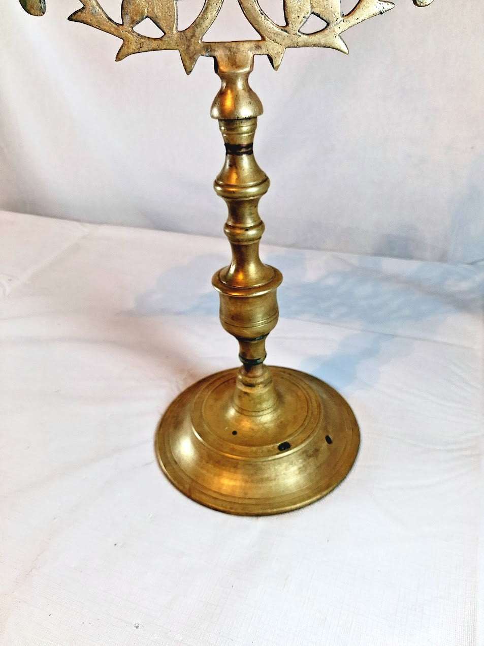 Vintage brass 7-branch menorah
