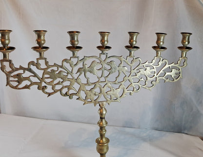 Vintage brass 7-branch menorah