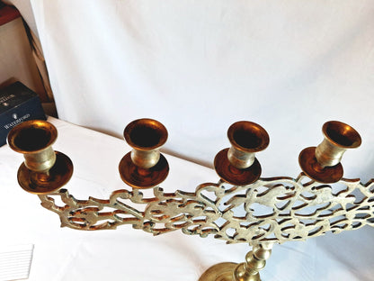 Vintage brass 7-branch menorah