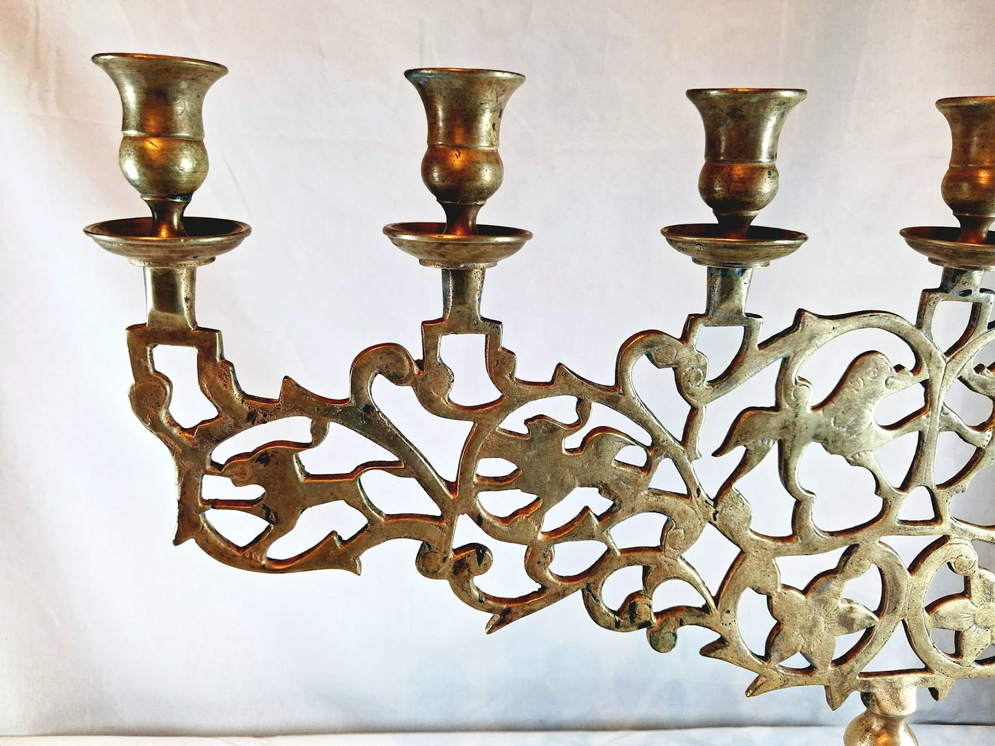 Vintage brass 7-branch menorah