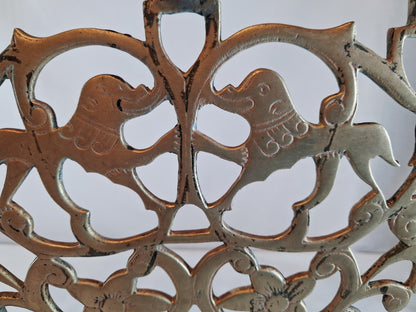 Vintage brass 7-branch menorah