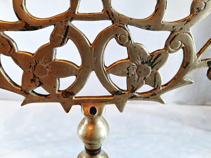 Vintage brass 7-branch menorah