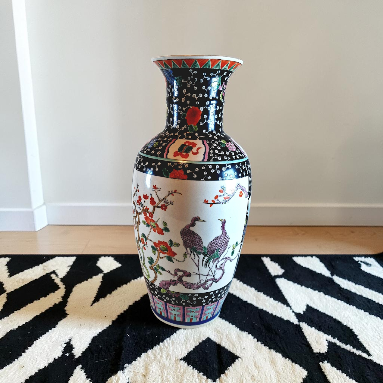 Vintage Oriental Floor Vase, Very Large