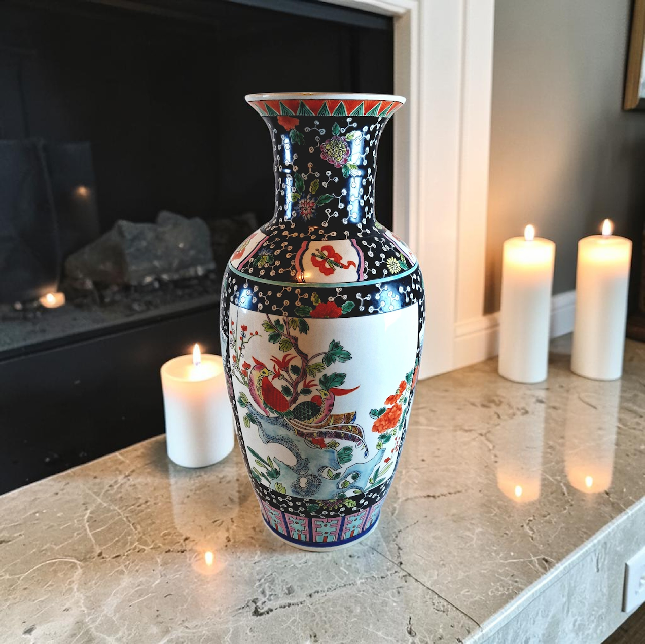 Vintage Oriental Floor Vase, Very Large