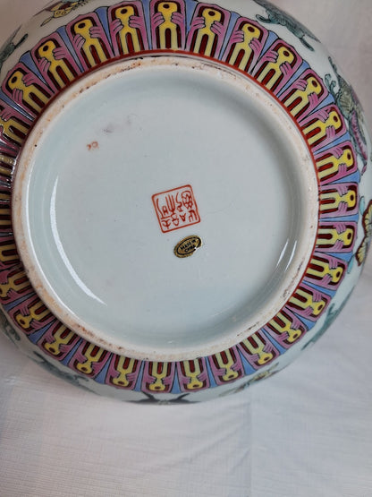 Vintage Bowl Made by Yi Lin Arts, Beautiful Butterfly Art!!