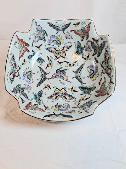Vintage Bowl Made by Yi Lin Arts, Beautiful Butterfly Art!!
