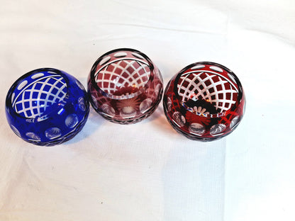 Vintage set of 3 Cut to Clear Votive Holders