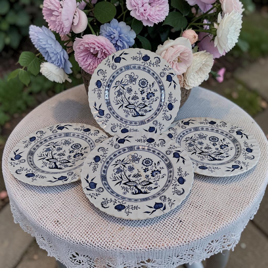 Vintage Set of 4, 10" English Ironstone Dinner Plates by J. & G. Meakin, DISCOUNTED!!