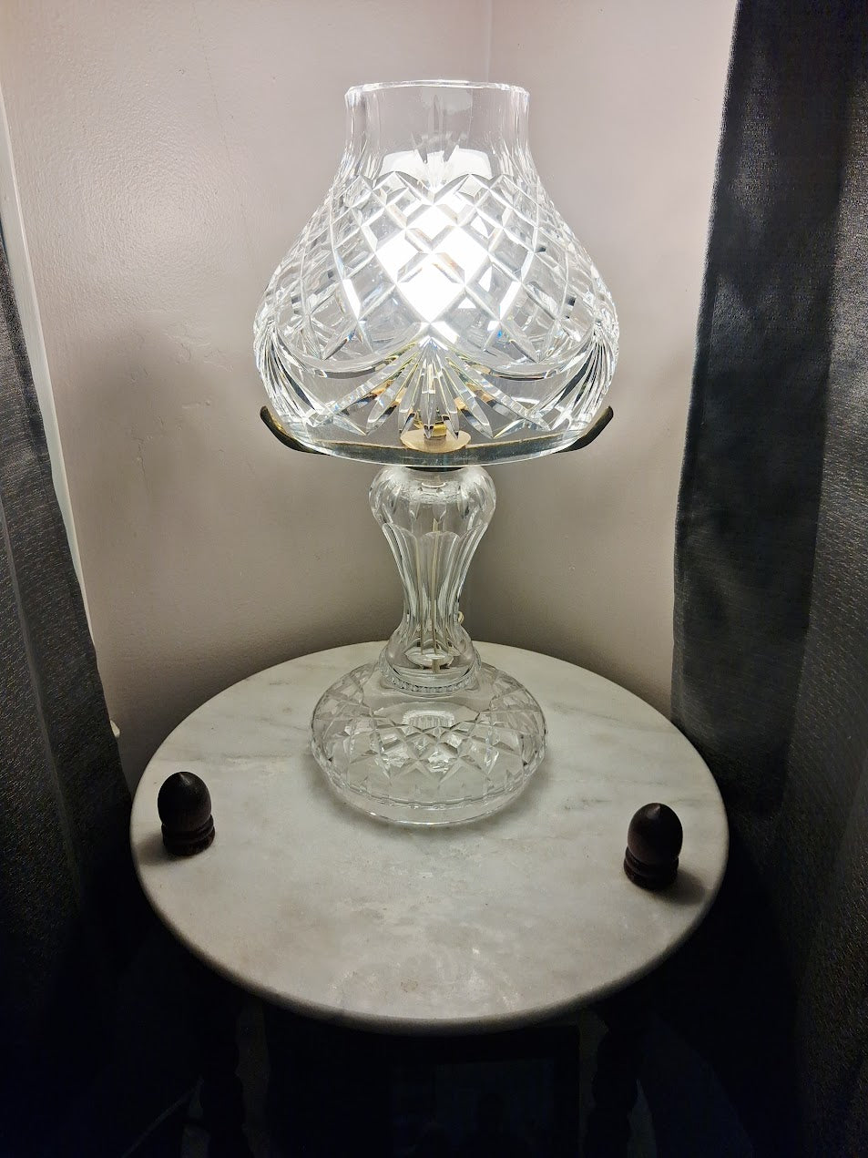 Waterford Crystal Electric Hurrican Lamp, Excellent Condition!!