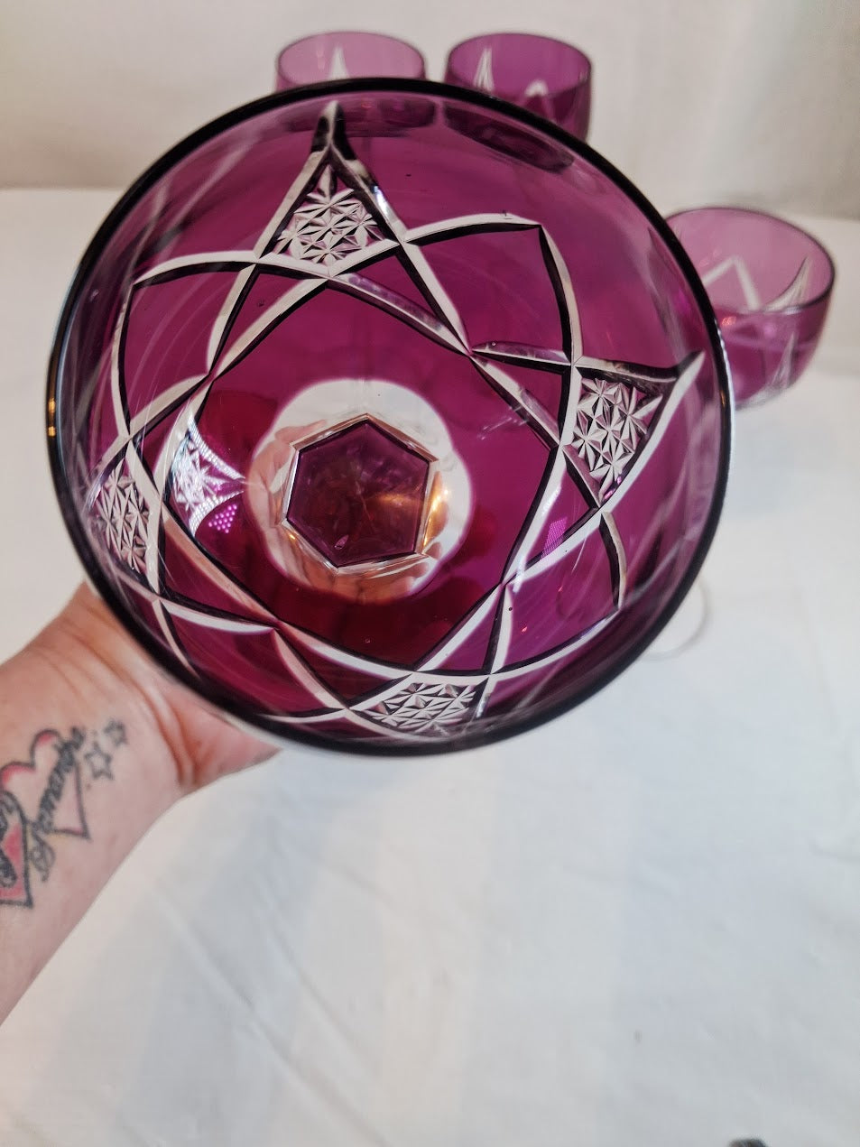Vintage Amethyst Crystal Stemware, Made in France, Stunning!!