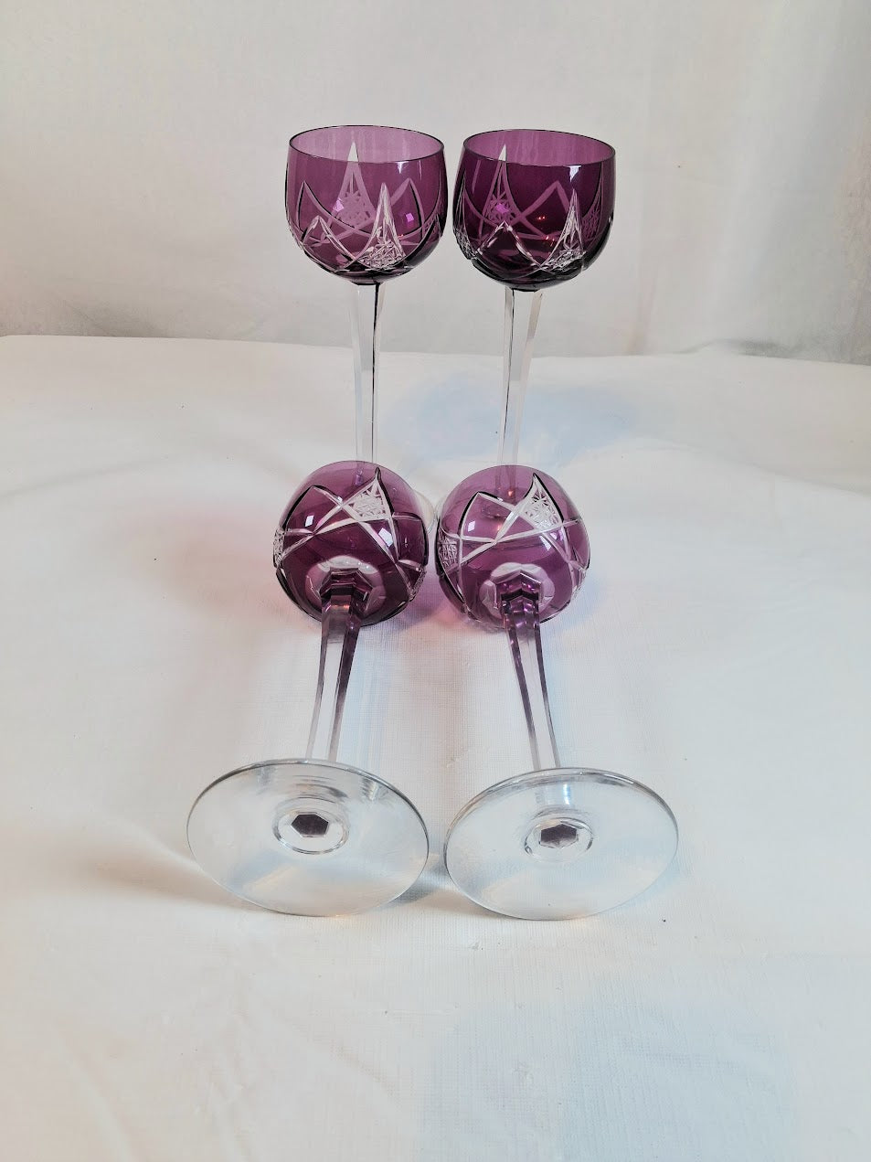 Vintage Amethyst Crystal Stemware, Made in France, Stunning!!