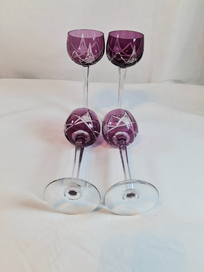 Vintage Amethyst Crystal Stemware, Made in France, Stunning!!