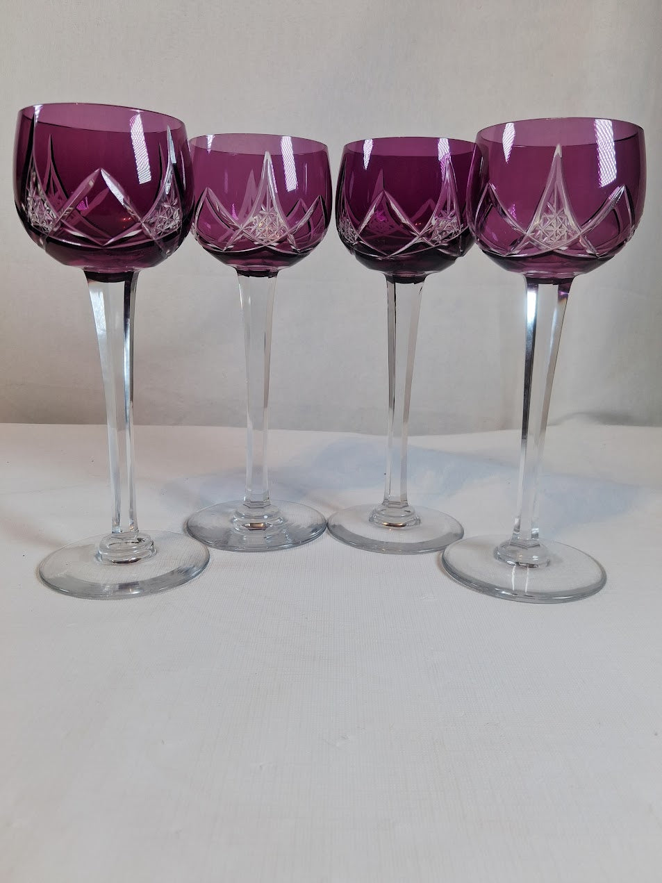 Vintage Amethyst Crystal Stemware, Made in France, Stunning!!
