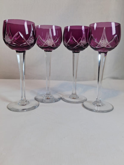 Vintage Amethyst Crystal Stemware, Made in France, Stunning!!