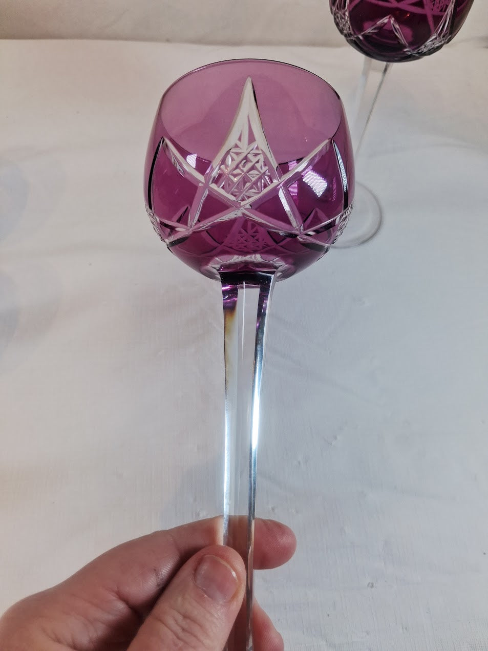 Vintage Amethyst Crystal Stemware, Made in France, Stunning!!
