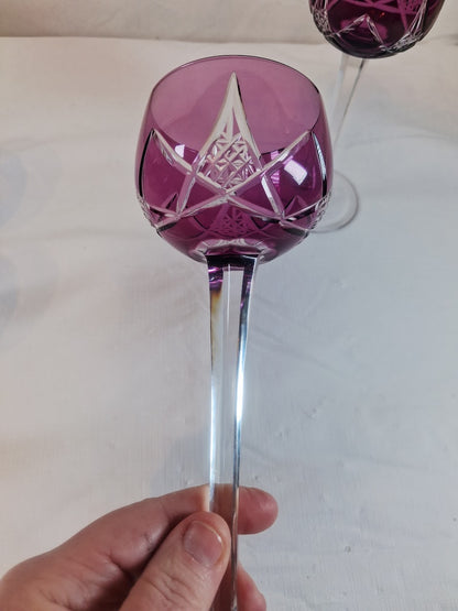 Vintage Amethyst Crystal Stemware, Made in France, Stunning!!