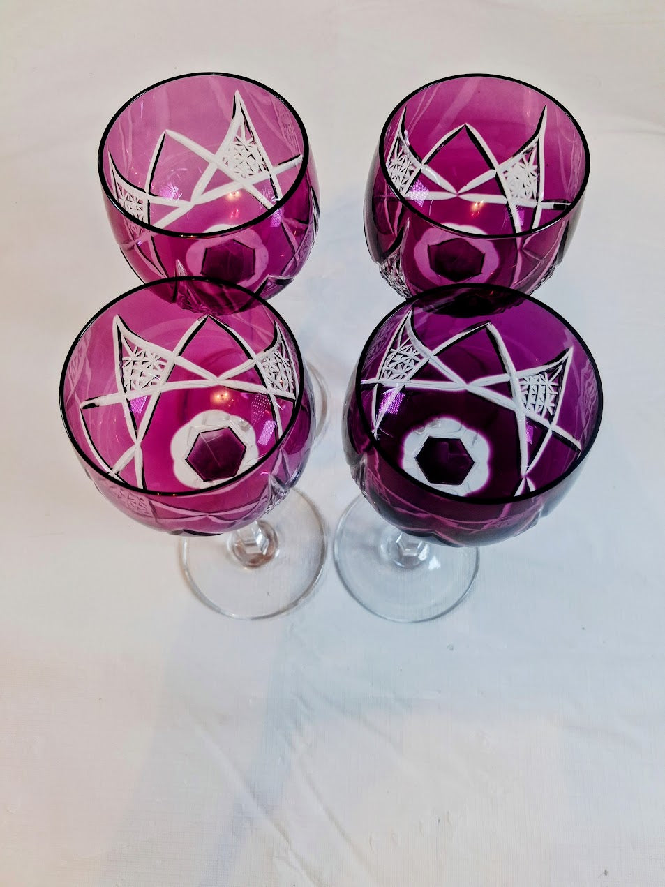 Vintage Amethyst Crystal Stemware, Made in France, Stunning!!