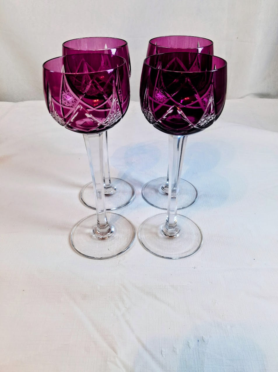 Vintage Amethyst Crystal Stemware, Made in France, Stunning!!