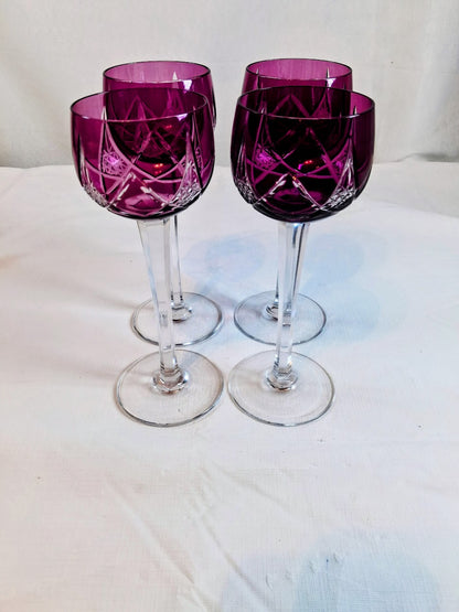 Vintage Amethyst Crystal Stemware, Made in France, Stunning!!