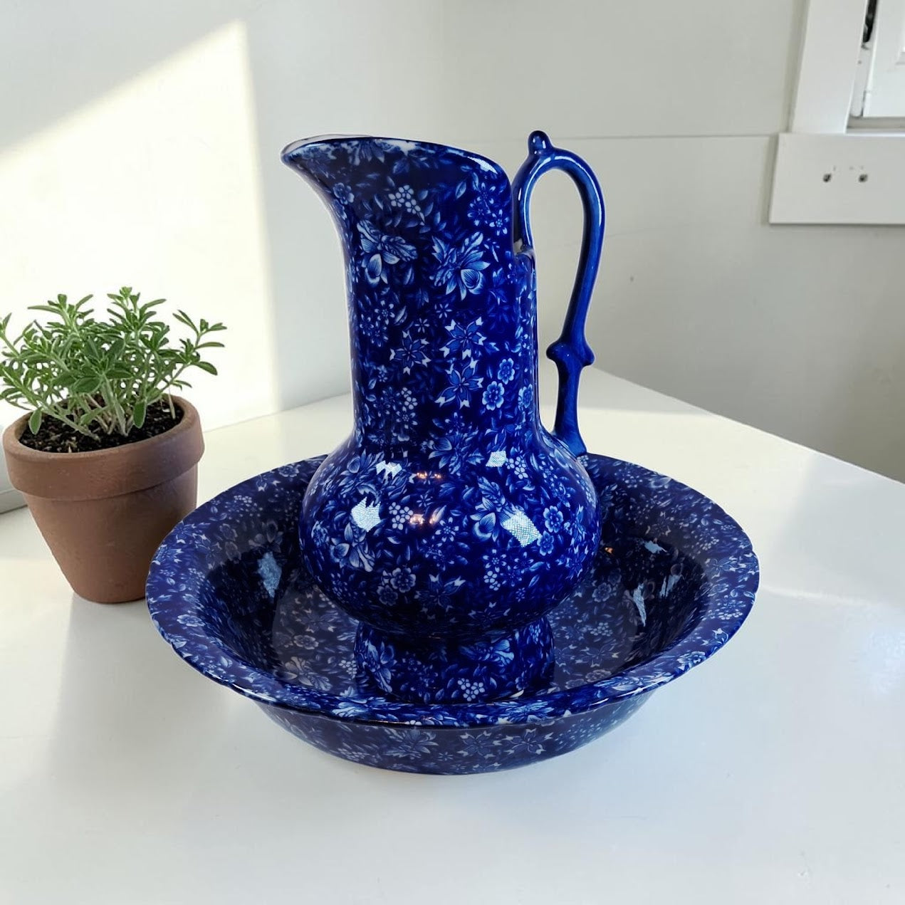 Vintage Victoria Ware Ironstone Pitcher and Basin Set, Stunning!! Excellent!