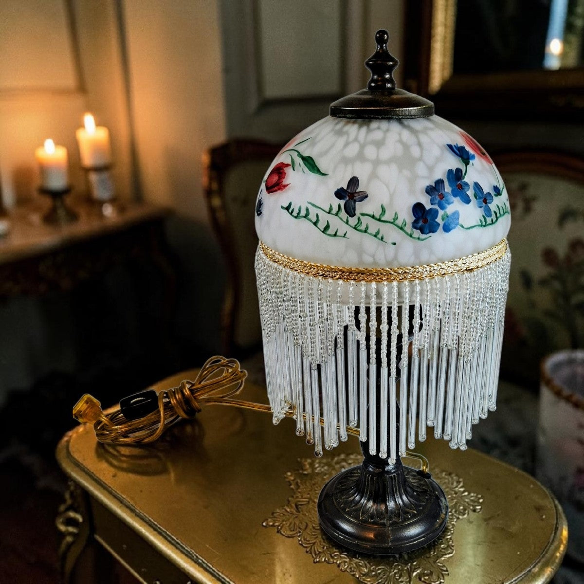 Antique Victorian Style Boudoir Lamp