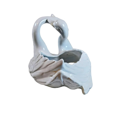 Vintage Porcelain Double Head Swan Planterd, Made in Portugal, Excellent!!