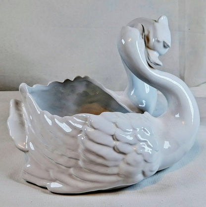Vintage Porcelain Double Head Swan Planterd, Made in Portugal, Excellent!!
