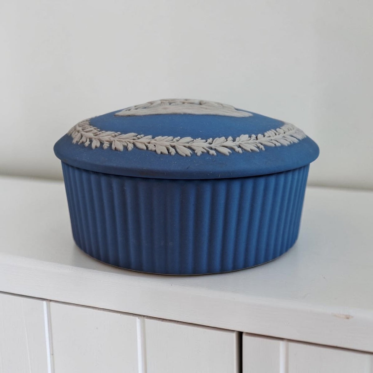 Vintage Blue Wedgwood Jasperware "Cupcake" Style Box