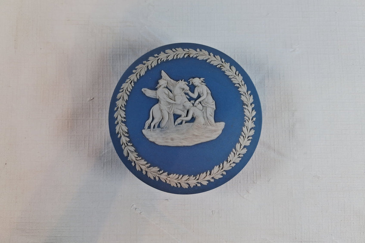 Vintage Blue Wedgwood Jasperware "Cupcake" Style Box