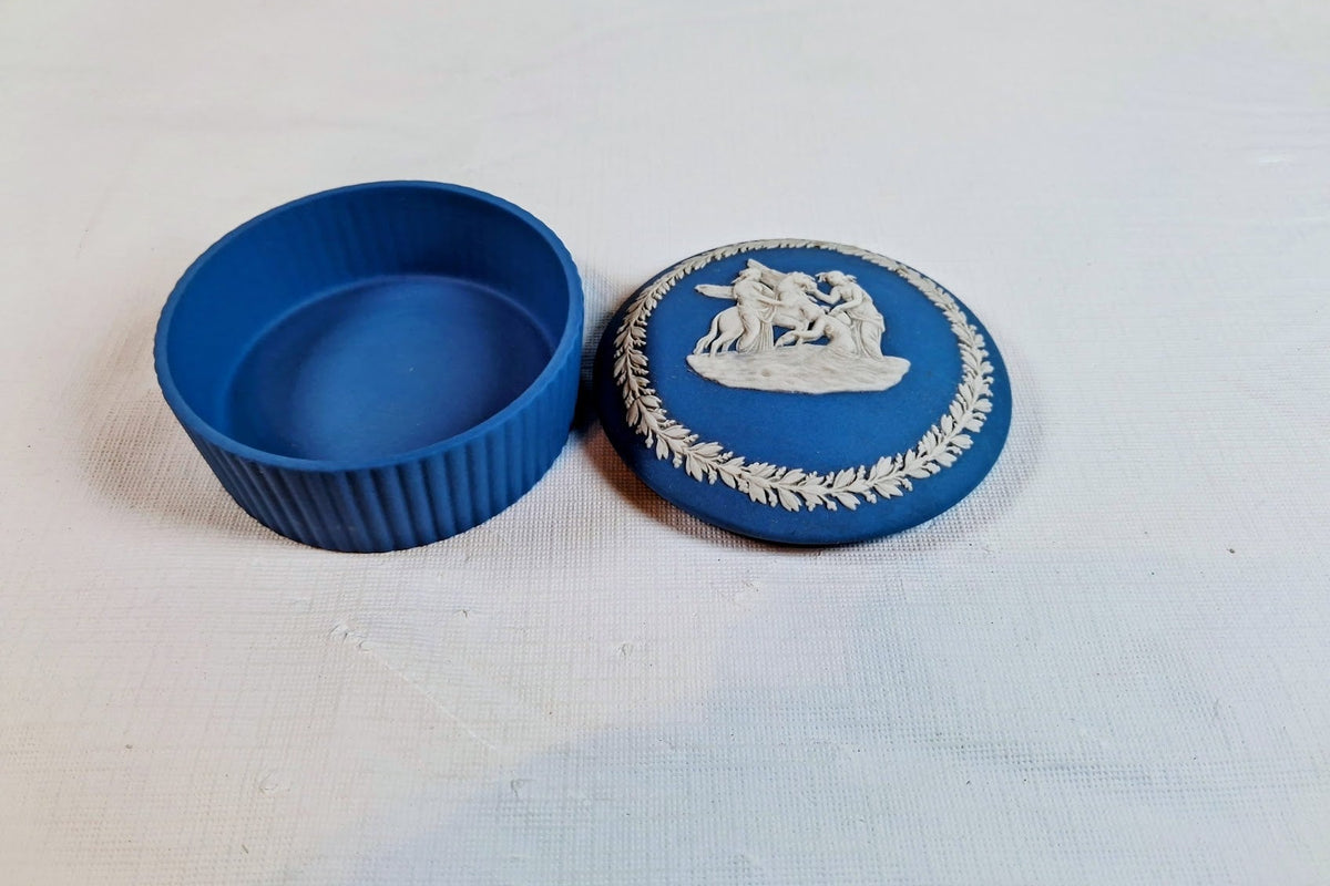 Vintage Blue Wedgwood Jasperware "Cupcake" Style Box