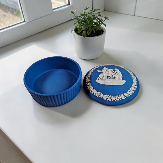 Vintage Blue Wedgwood Jasperware "Cupcake" Style Box