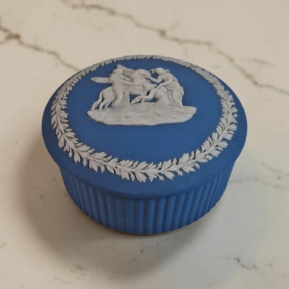 Vintage Blue Wedgwood Jasperware "Cupcake" Style Box