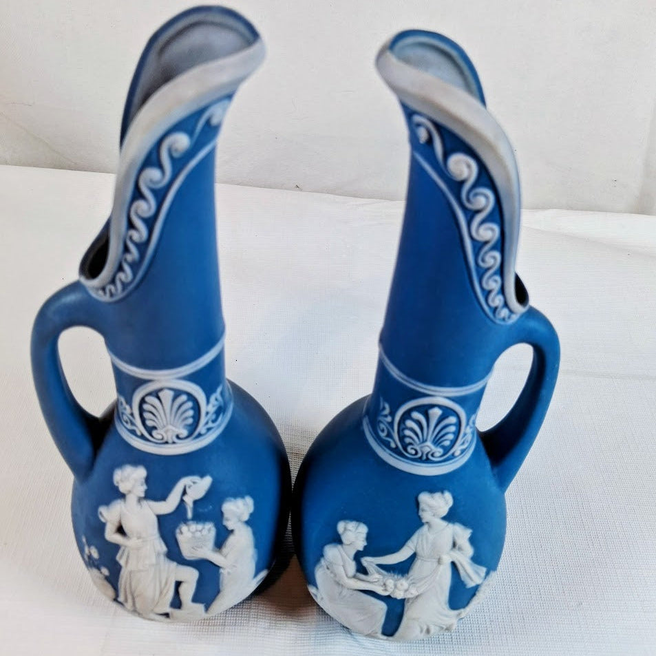 Set of 2 Wedgwood Style Pitchers or Vases