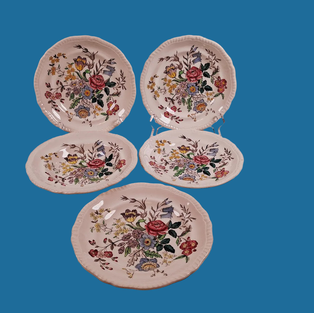 Copeland Spode 5 piece set. 4 salad plates and 1 soup bowl, Great!!