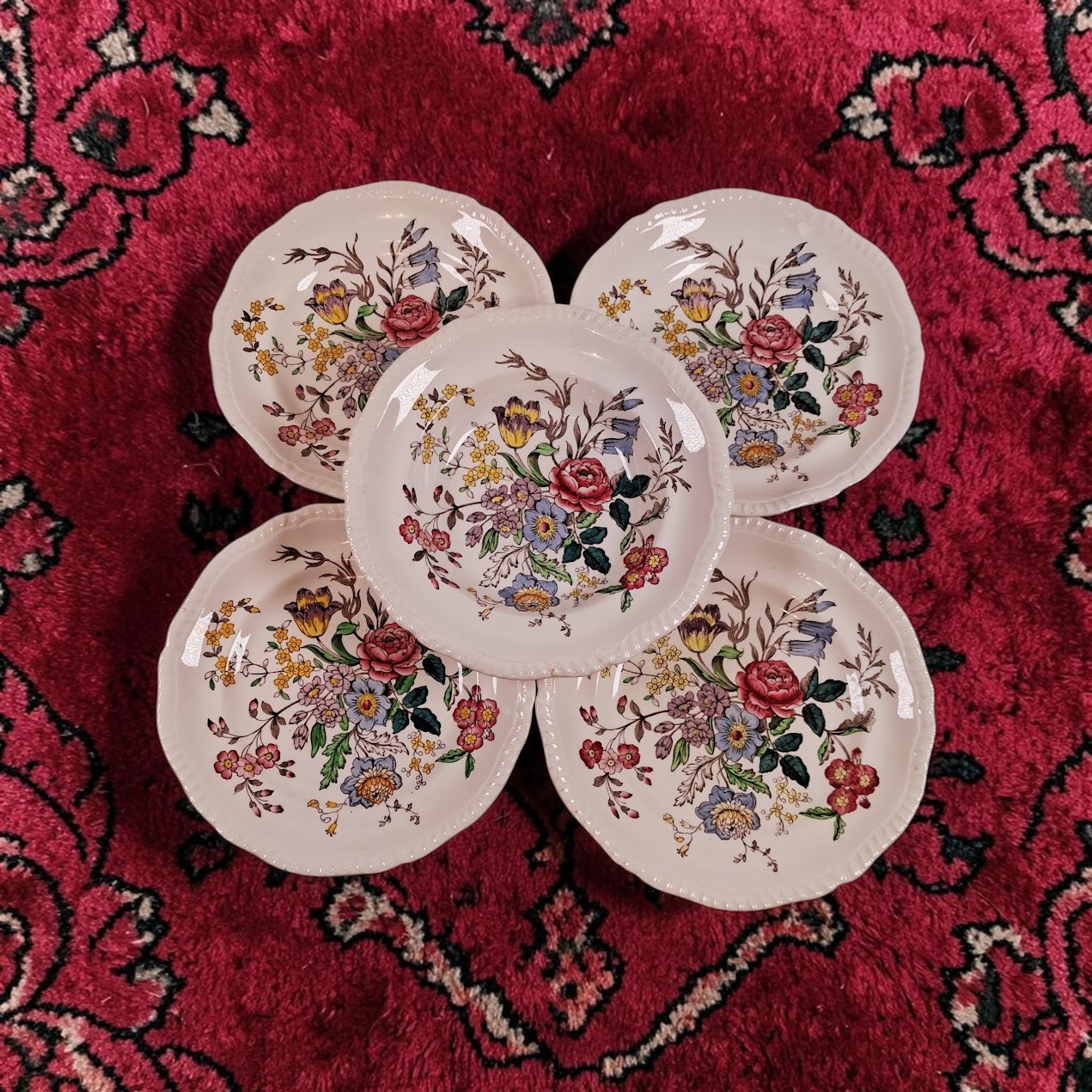 Copeland Spode 5 piece set. 4 salad plates and 1 soup bowl, Great!!