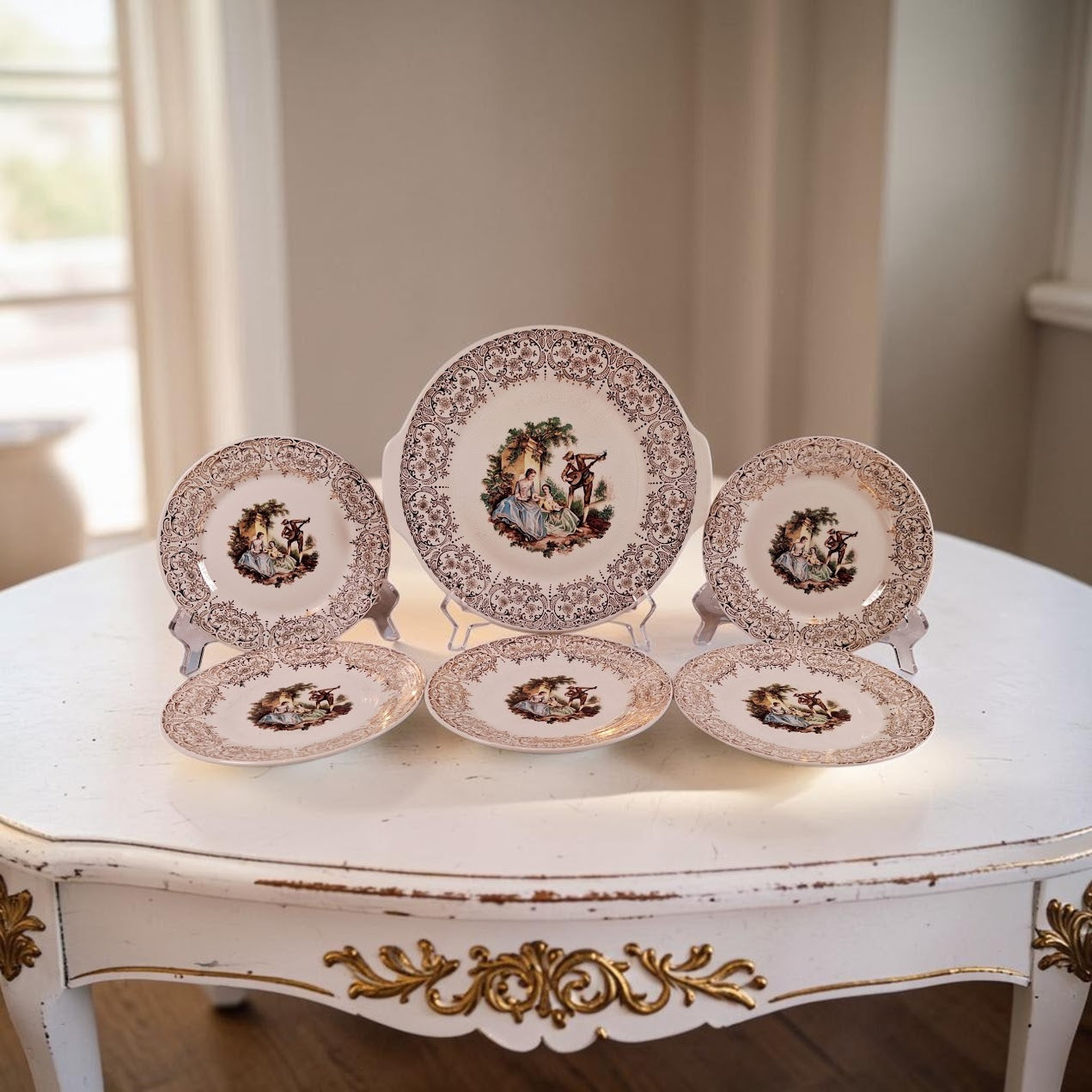Vintage Triumph American Limoges 6 piece Cake serving Set, Beautiful!