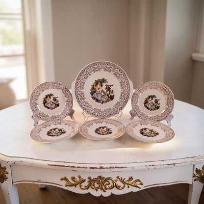 Vintage Triumph American Limoges 6 piece Cake serving Set, Beautiful!